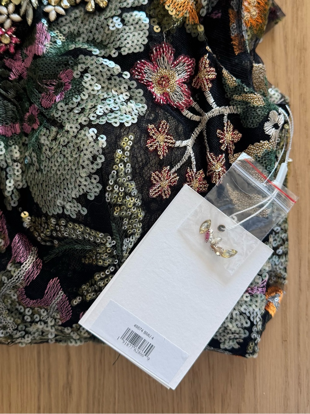 Mac Duggal Black One-Shoulder Floral Sequin Gown - Picture 5 of 5